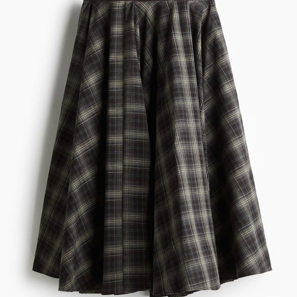 HM Fall Winter 2025 Plaid Cotton Circle Skirt BNWT - Picture 5 of 6